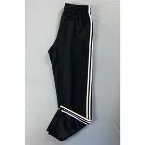 Adidas Regular Fit Straight Leg Pull On Athletic Pants. Black, 3-Stripe. Men's M